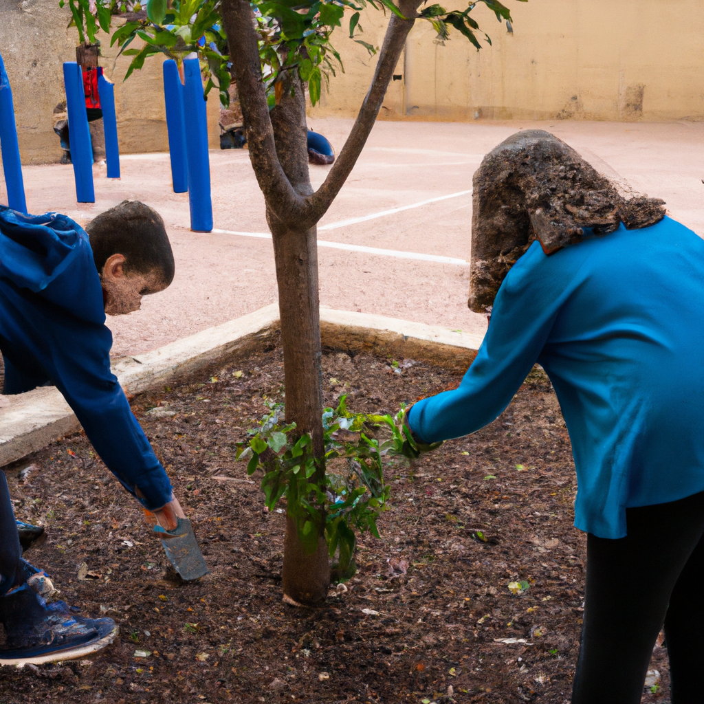 Bambini piantano alberi